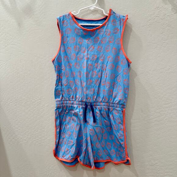 Mini Boden Blue Strawberry Tank Romper - Picture 1 of 7